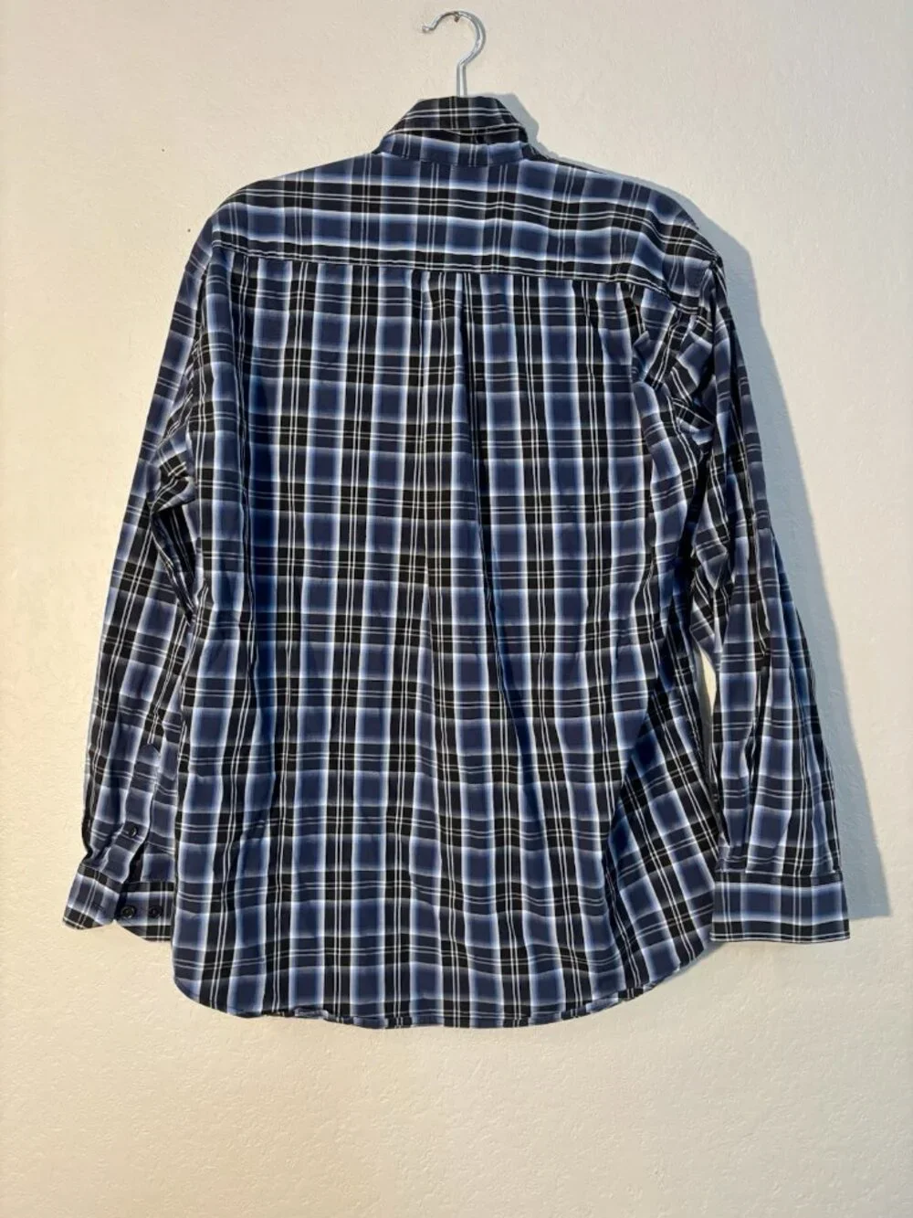 Stetson Blue Flip Cuff Button Down Shirt Sz Medium 100% Cotton